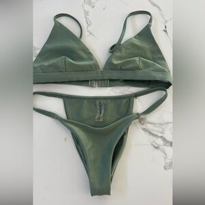 Green Triangle Bikini Set zaful